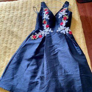 Vintage Style Embroidered Tulle Cocktail Dress